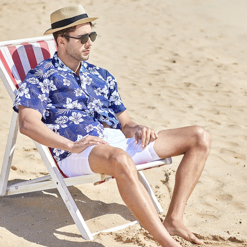 Fashion Mens Hawaiian Shirt Male