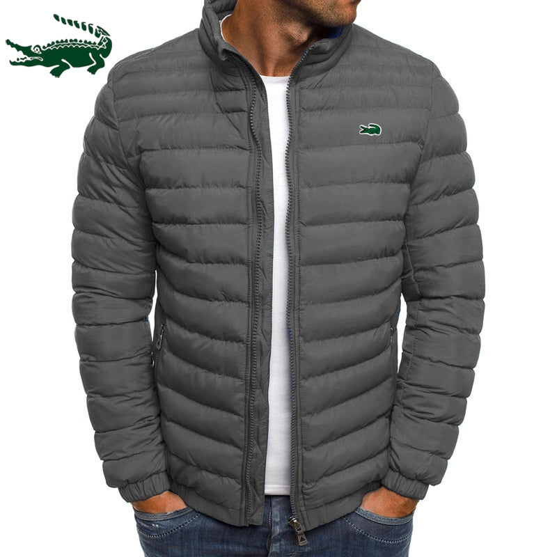 High quality new autumn and winter men's warm, windproof and rainproof standing collar zippered cotton-padded jacket jacket jack