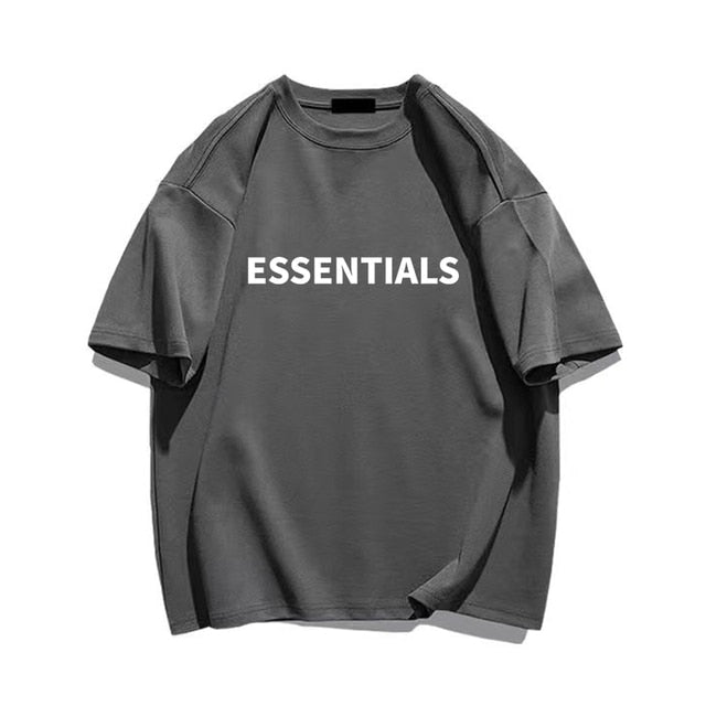 Essentials T Shirt Summer Cotton Men T-Shirt Letter Print Streetwear Fashion Brand Top Vintage Oversized Women Tee Free Shipping