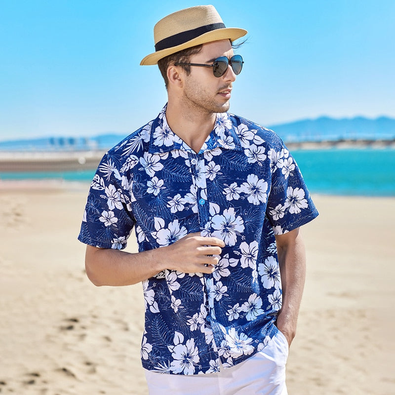 Fashion Mens Hawaiian Shirt Male