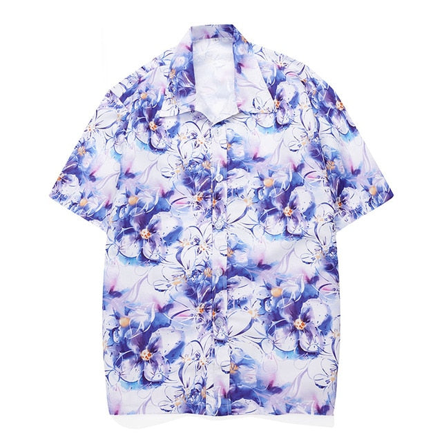 Fashion Mens Hawaiian Shirt Male