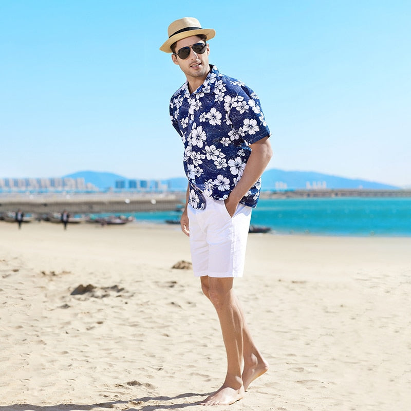 Fashion Mens Hawaiian Shirt Male