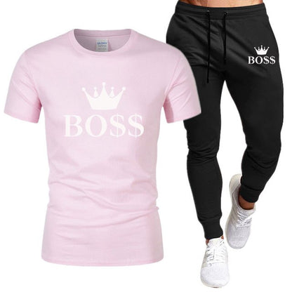 Men Shirt Tracksuit Two Pieces Sets Men Casual Sportswear