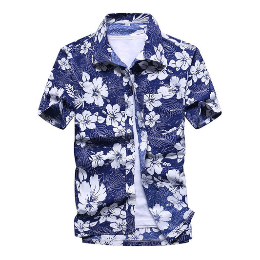 Fashion Mens Hawaiian Shirt Male