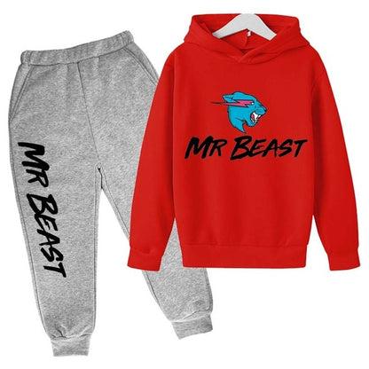 Boys Mr Beast Print Spring Autumn Fashion Hoodie tracksuit 4-14 Years Kids