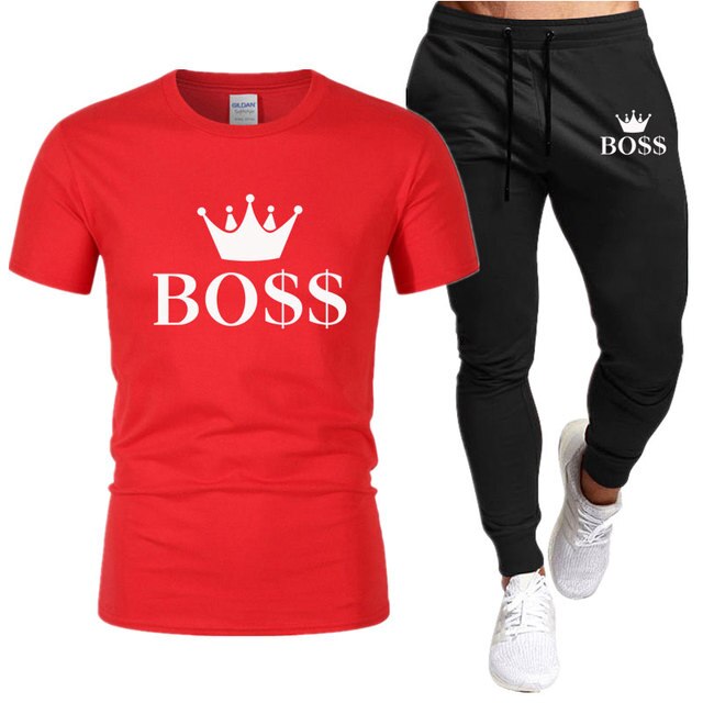 Men Shirt Tracksuit Two Pieces Sets Men Casual Sportswear