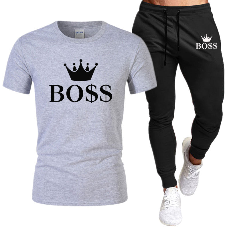 Men Shirt Tracksuit Two Pieces Sets Men Casual Sportswear