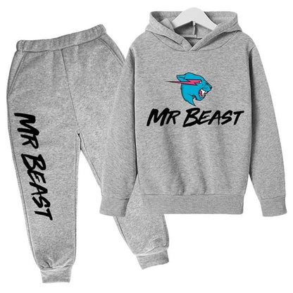 Boys Mr Beast Print Spring Autumn Fashion Hoodie tracksuit 4-14 Years Kids