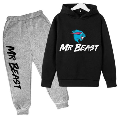 Boys Mr Beast Print Spring Autumn Fashion Hoodie tracksuit 4-14 Years Kids