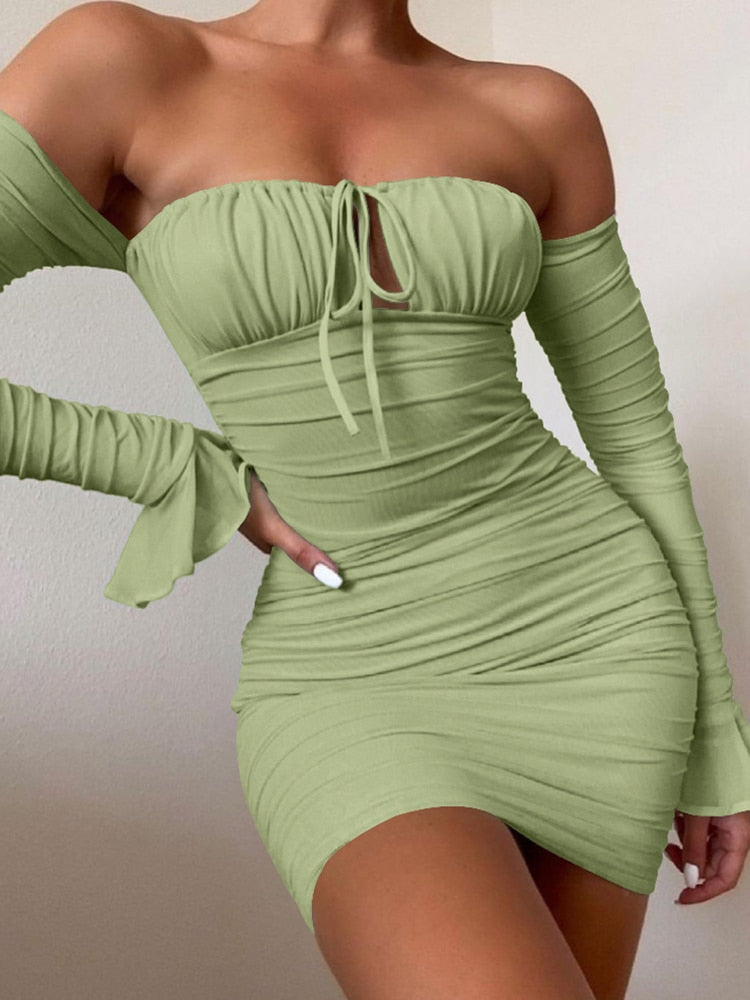 Womens sexy summer off shoulder dress