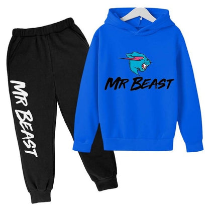 Boys Mr Beast Print Spring Autumn Fashion Hoodie tracksuit 4-14 Years Kids