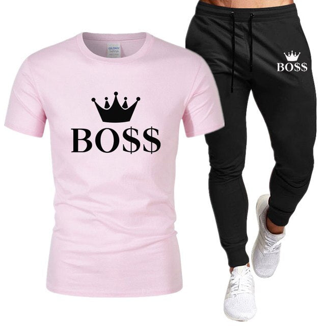 Men Shirt Tracksuit Two Pieces Sets Men Casual Sportswear